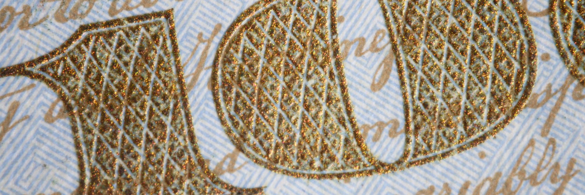 Close-up geometric embroidery on linen